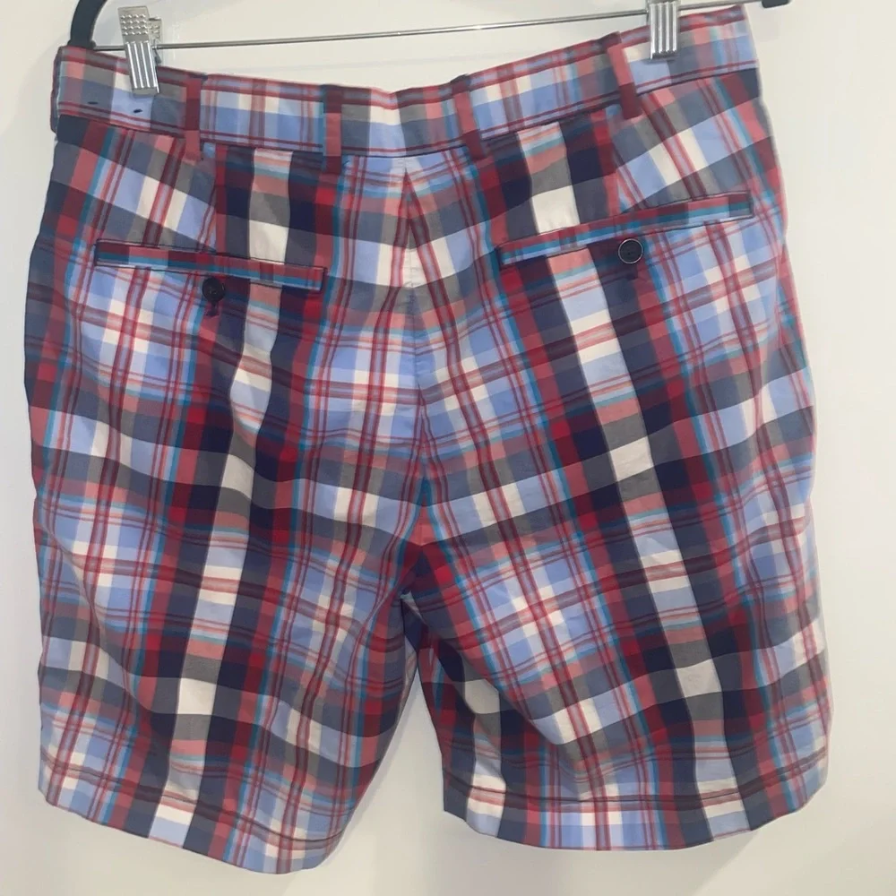 Brooks Brothers Men’s Red Blue Plaid Shorts | W34 | 9” Inseam - Picture 6 of 13